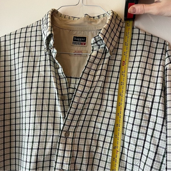 Lot of two Haggar forever new long sleeve plaid flannel button up shirts medium - Picture 14 of 16
